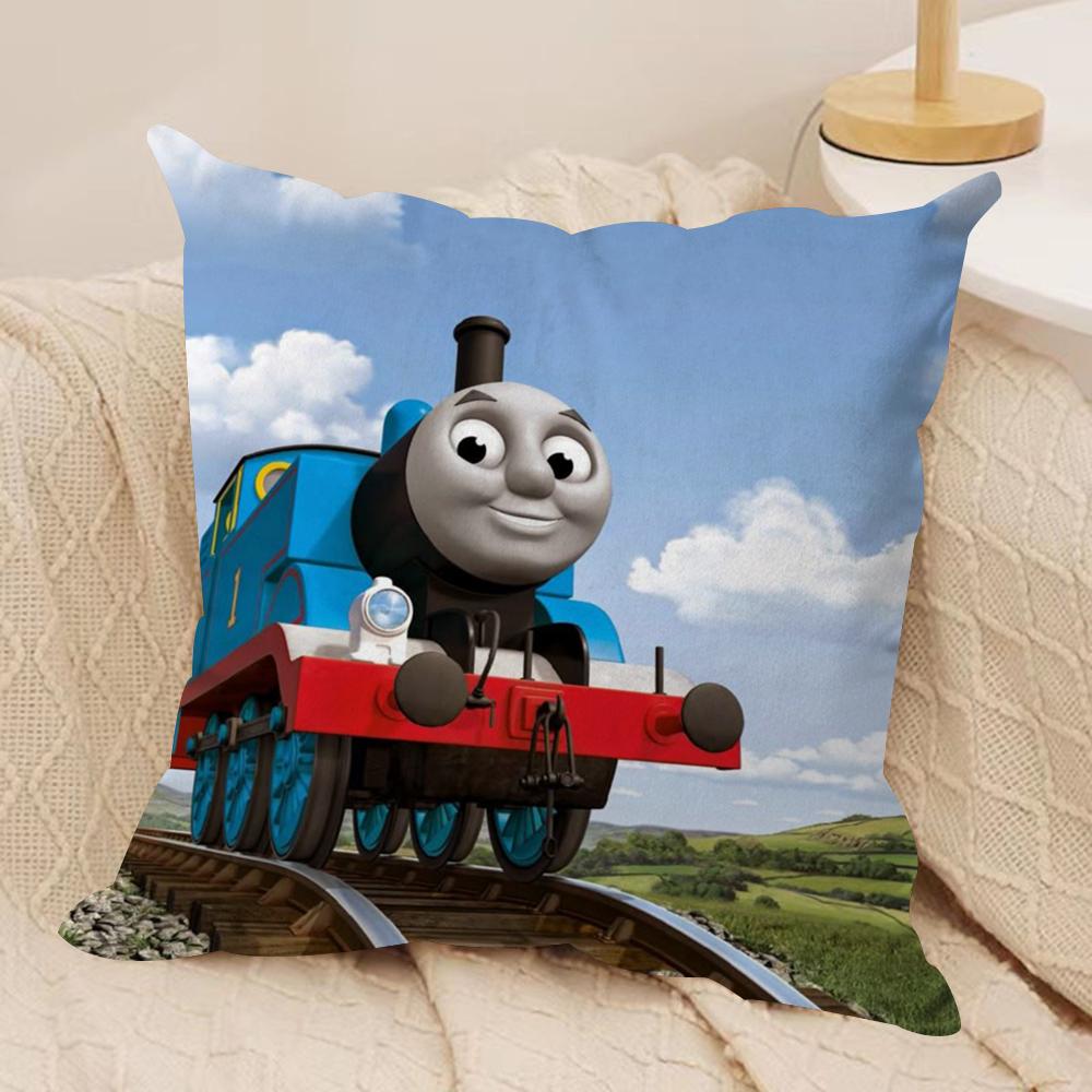 TThomasES The Train Cushion Cover Soft Plush Throw Pillow Cover DoubleSided Decorative Cushion Case Sofa Bedroom Home Decor