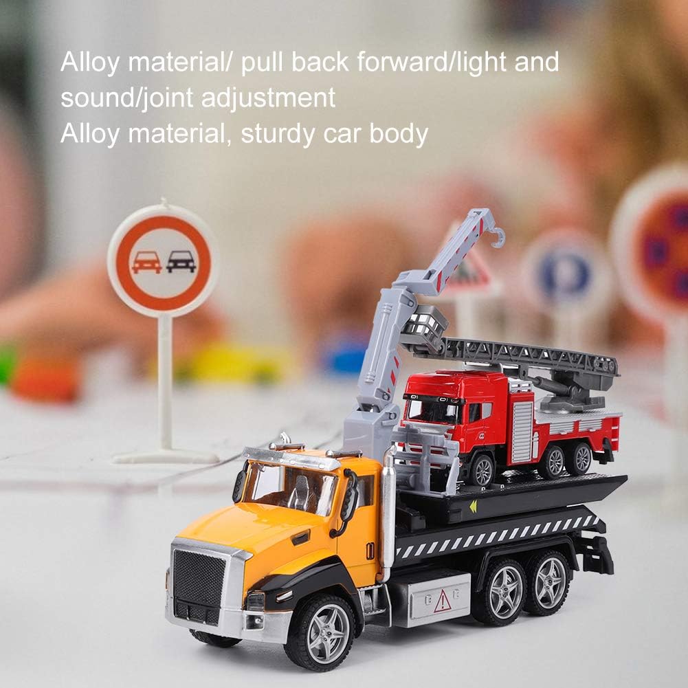 1/42 2 ks tlakově lité záchranné vozidlo Hasičské auto se stahovacím světlem pro děti s hudebním modelem