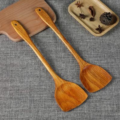 Cooking Spatula Non-Stick Long Handle Wooden Heat Resistant Fired Shovel for Kitchen