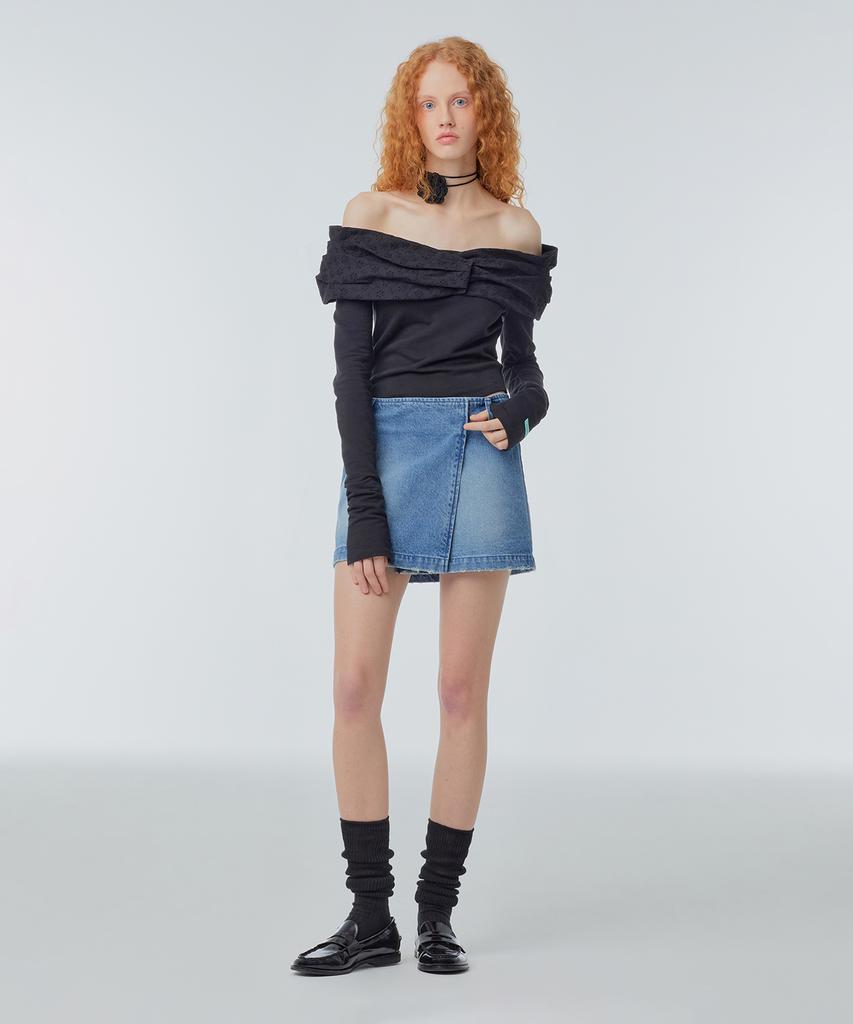 INSTANTFUNK Off-Shoulder Lace Long Sleeve
