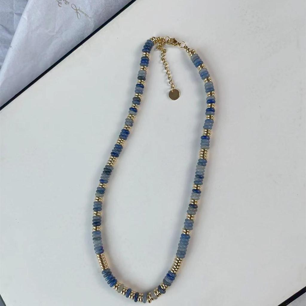 Colorful Semi-Precious Stone Beaded Necklace - Handmade Vintage Clavicle Chain with Optional Multi-Color Design