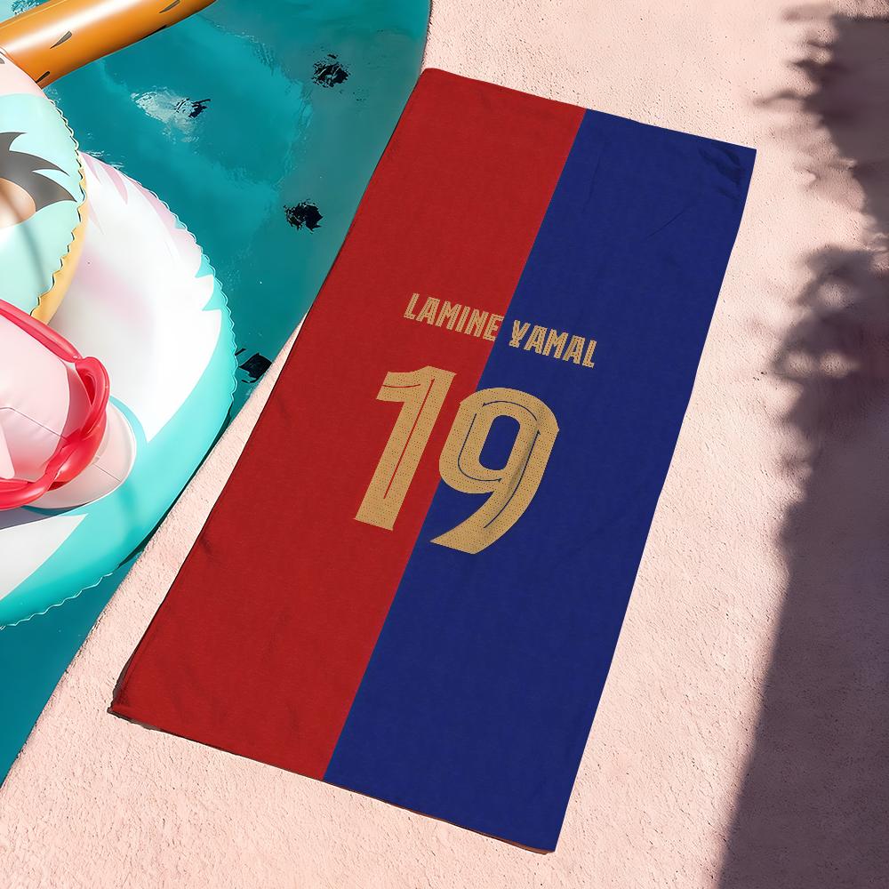 Asciugamano Calciatore L-lamine Y-yamal Asciugamano da Bagno Applicabile a Nuoto Leggero Campeggio Yoga Spiaggia Esterno