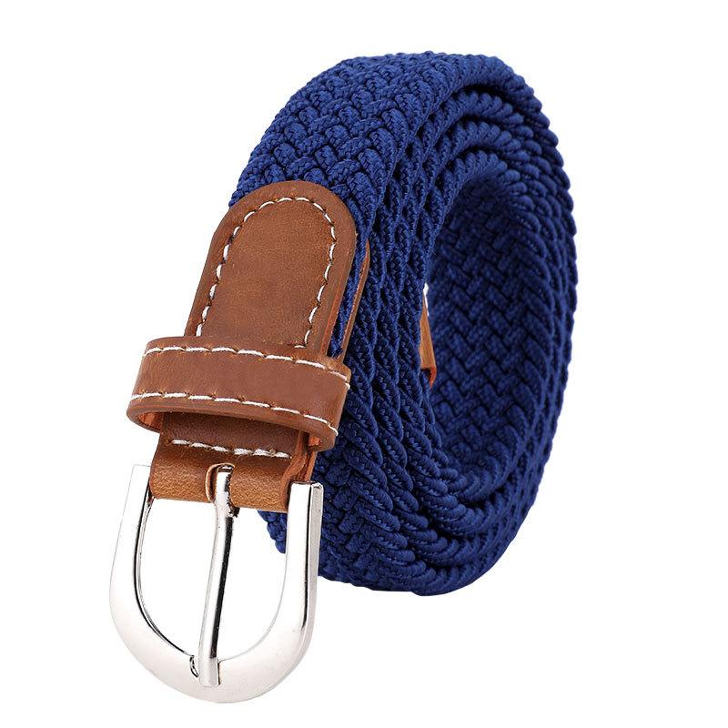 5 Colors Men's Ladies Canvas Fabric Belt Traditional Buckle Elastic Belt 100CM Long Elastic Fashion Belt