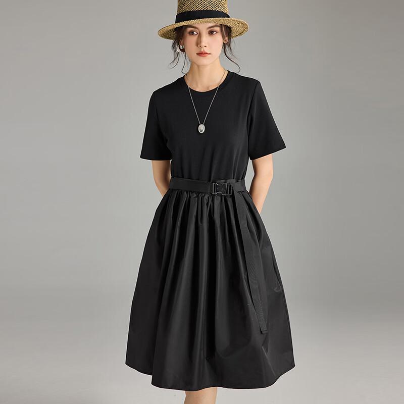 Women's Cotton Blend Short Sleeve Midi T-Shirt Dress