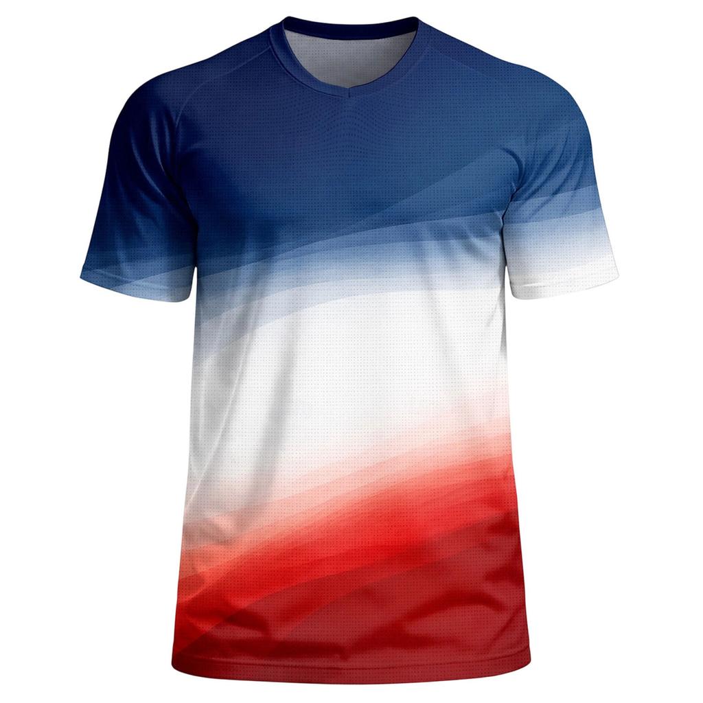 Men's Casual Crew Neck Lightweight Breathable Short Sleeve T Shirt with USA America Letter Print and Star Pattern for Everyday Wear