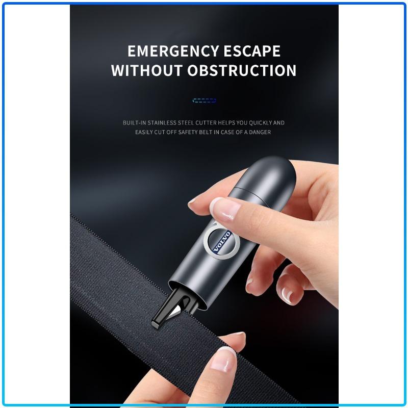 For Volvo XC90 XC60 XC70 XC40 V90 V60 V40 C70 C30 S80 Car Logo Car Safety Hammer Emergency Window Breaker Seat Belt Cutting Machine