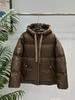 Autumn and winter new fashion hooded down jacket women's big fur collar webbing drawstring white duck down jacket