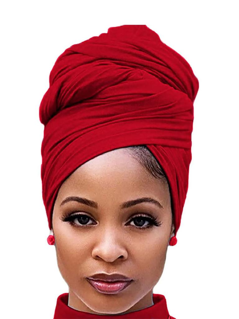 Elastic Knitted Headscarf Turban Elastic Headscarf Solid Color Super Soft Ultra Long Breathable Headband Women'S Casual Breathab
