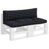 Pallet Cushions 2 Pcs Black Checkered Pattern Oxford Fabric
