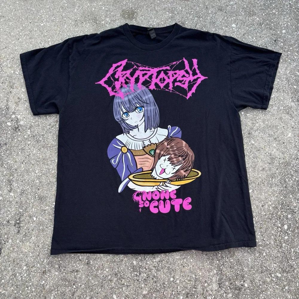 Unisex Short Sleeve Crew Neck Cotton T Shirt Cryptopsy Brutal Band XXXXL