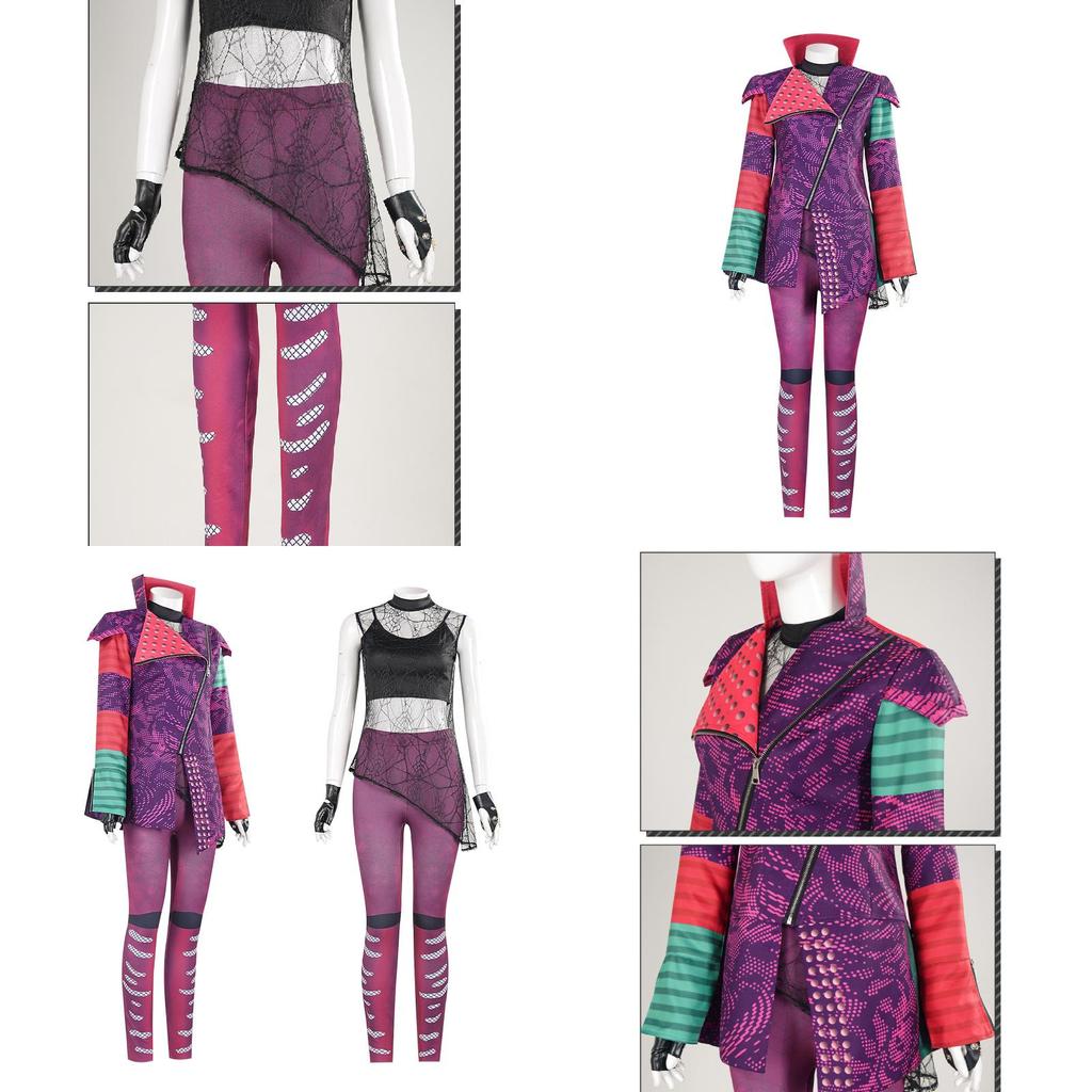Descendants 3 Mal Costume di Halloween Tuta con Miscela di Poliestere per Role Play Anime