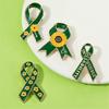 Sunflower Ribbon Brooch Metal Badge Pin for Charity Event Participants and Fashion Lover of All Ages Clothing Decors