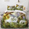 Cartoon Unicorn Design Duvet Cover Set Cute Comforter Cover Bedding Set Bed Linen for Baby Kids Girls Gift Bedroom Decoration026