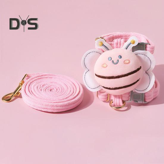 Набір шлейки та повідця для котів, регульована шлейка для кошенят, що не дозволяє втекти, з мультяшною бджілкою, для малих та середніх котів, собак, для прогулянок на вулиці