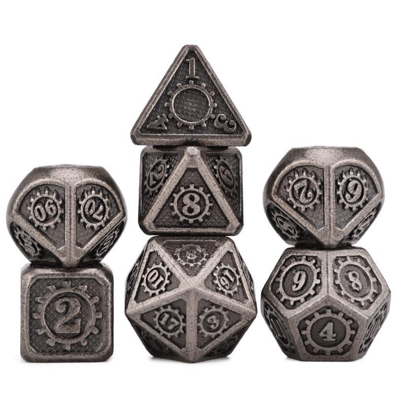 Steampunk RPG Dice Set of 7 Metal Dice