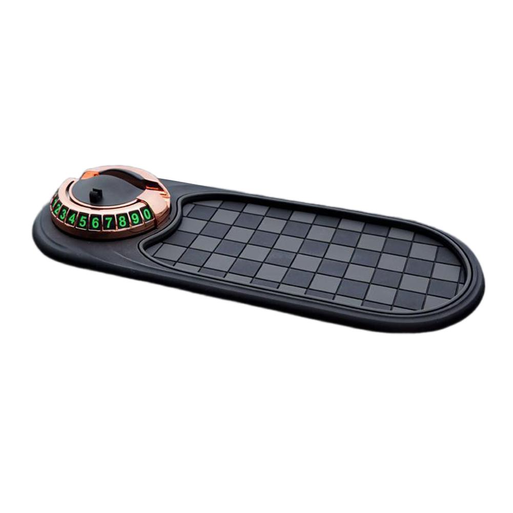 Multifunctional Car Anti-Slip Mat Mobile Phone Holder Car Dash Grip Pad Car Dashboard Storage Parking Number Plate