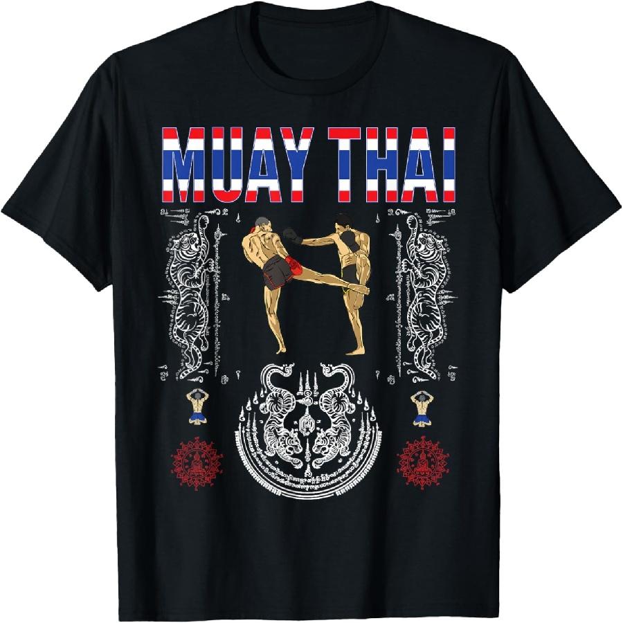 Unisex T-shirt Sawadee thai traditional sak yant thai twin tiger muay thai T-Shirt