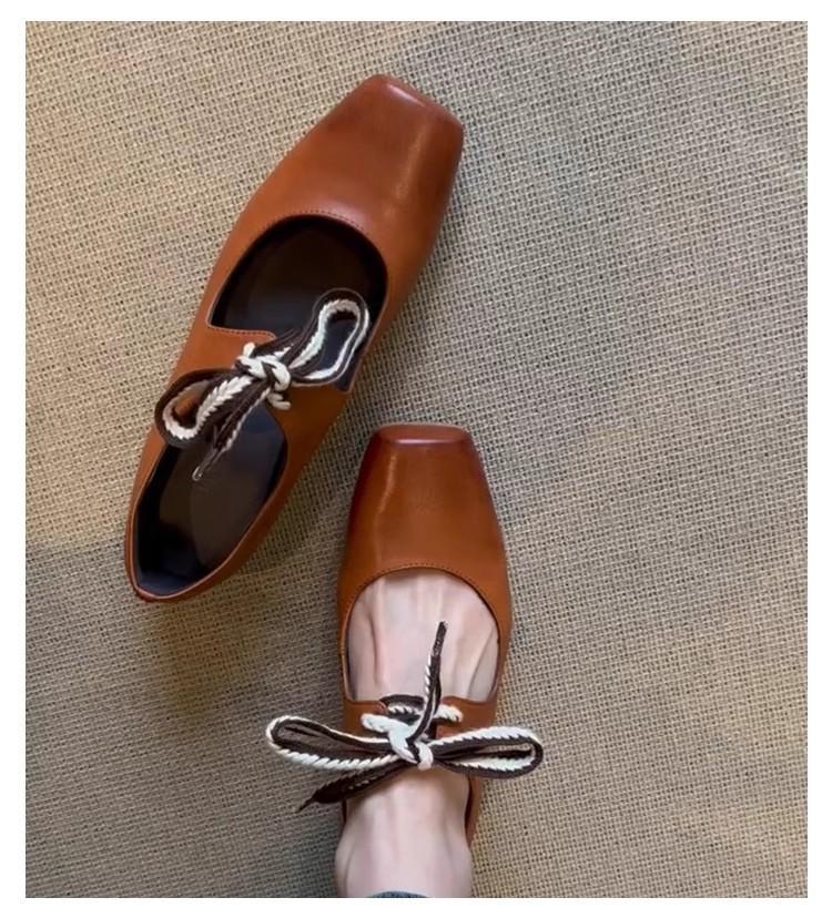 

2025 early spring new literary and retro style lace-up ballet shoes with low heels Mary Jane single shoes fashion shoes 40 червоний