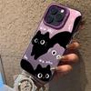 Pink Cute Cat IMD Case For Samsung Galaxy S25 S23 S22 S26 Ultra S24 Plus S24 FE A17 A07 A56 A36 A55 A35 Plastic Laser Matte Coo