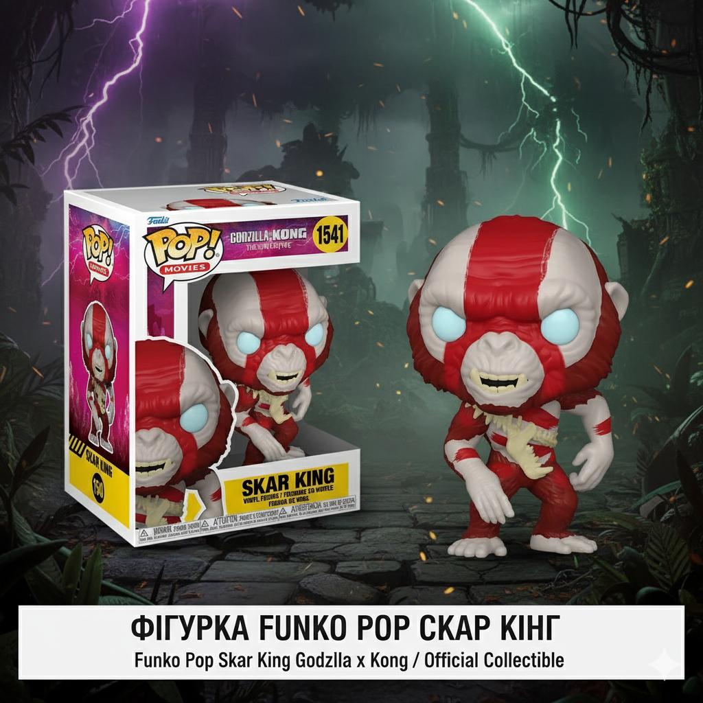 

Фігурка Скар Кінг Годзілла і Конг: Нова імперія Godzilla x Kong: Нова Імперія Скара Короля Funko pop фанко поп 10 см №1541 10 червоний
