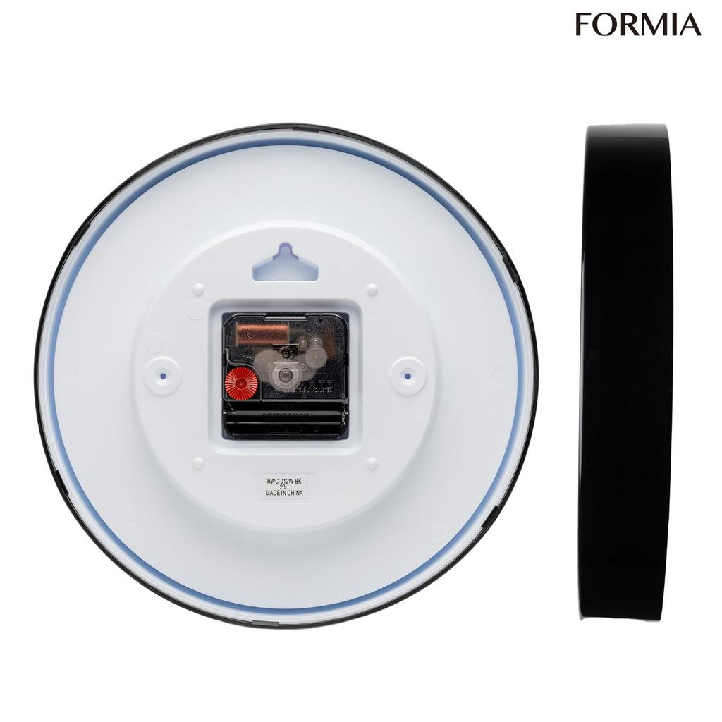 Formia Wall Suitable for Living Black X White Clock, Monotone, Easy-to-Read Dial, 22.8cm Diameter, Modern, Minimalist, Office, Room, Children's Room,