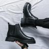 British Style Chelsea Men's Boots Thick Soled Ankle Boot Luxury Brand Business Casual High Top Leather Shoes Motorcycle Boots