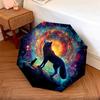 1 PC Automatic Folding Umbrella - Galactic Wolf Pattern, Portable & Foldable Design with 8 Ribs, Christmas Birthday Gifts