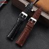 Crocodile Pattern Design Leather Watch Strap 18mm 19mm 20mm 21mm 22mm Soft Watchbands Business Wristwatch Band with Pin Buckle