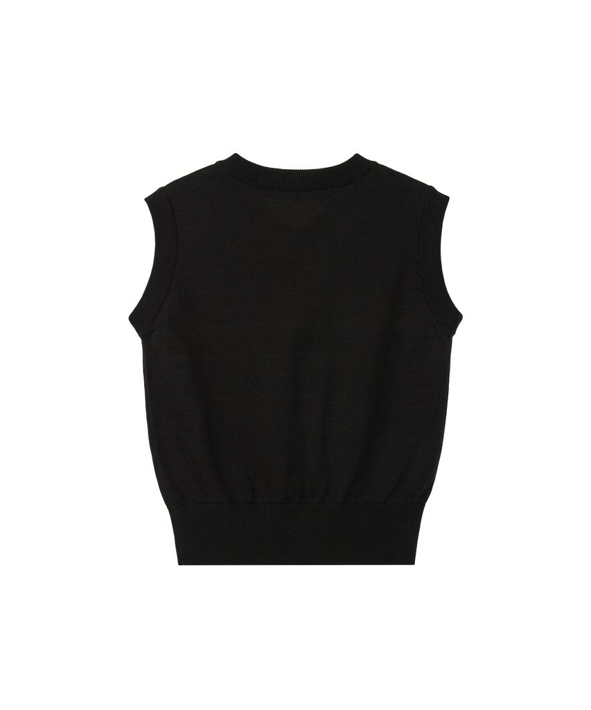 Rest&Recreation Double Line Knit Vest - Black