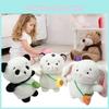 Panda Plüschtier Weiches Tier Zum Kuscheln Kaninchen Cartoon Ornament Dekoration Geschenk