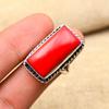 Belle bague en argent sterling 925 faite à la main avec pierres précieuses de corail rouge, belle bague pour elle