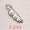 Big and Small White Pearl Silver Pin 5.5cm