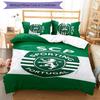 3pcs Sporting CP logo pattern bedding set duvet cover set includes duvet cover &pillowcases,perfect all season bedroom decoration&gift