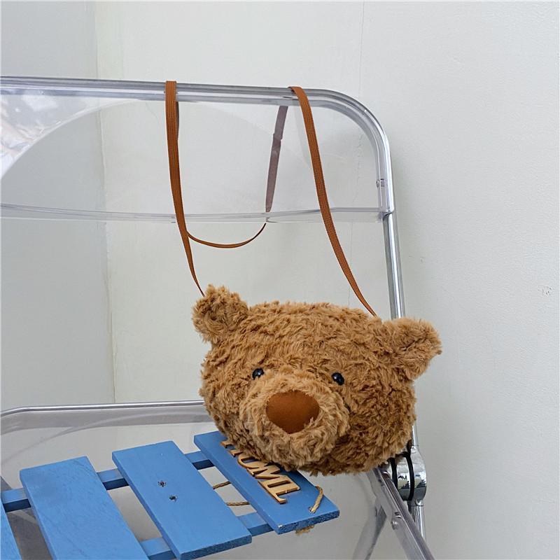 

Милая детская сумка в виде головы медведя женская сумка-мессенджер Xiaohongshu розовая сумка на плечо с куклой one size fits all