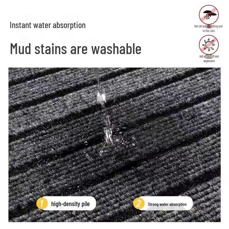 Large Anti-Slip Seven-Stripe TPE Doormat for Outdoor, Kitchen, Bathroom, or Commercial Use