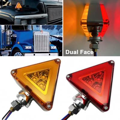 2PCS LED Double Face Fender Side Marker Light Turn Signal Lamp LED Red Amber Truck Caravan Strobe Warning Lamp Lighting 12V 24V