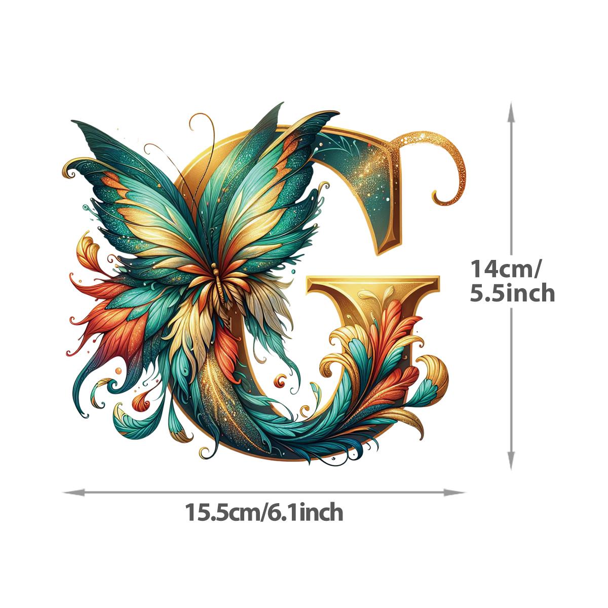 

DTF нашивки на одежду бабочка с буквами А-Я новый моющийся аксессуар для одежды с теплопередачей, нашивка «сделай сам» с индивидуальным логотипом