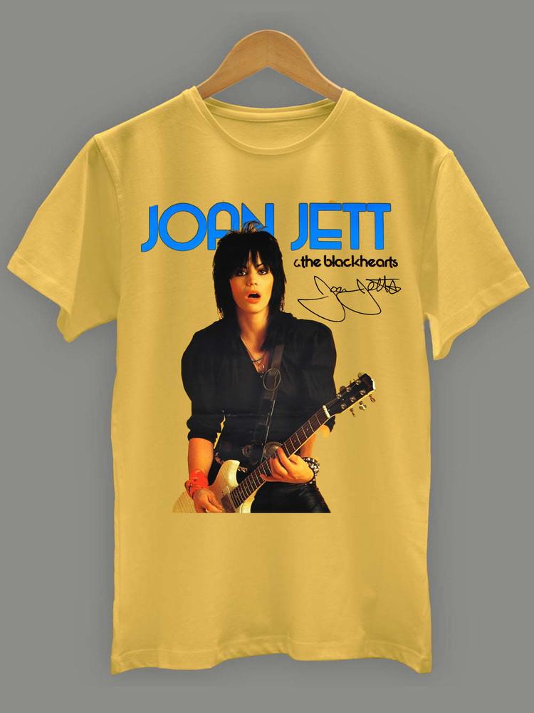 

Rare Joan Jett The Blackhearts Short Sleeve Yellow All Size T-Shirt TMB1218 Unisex T-Shirt XL