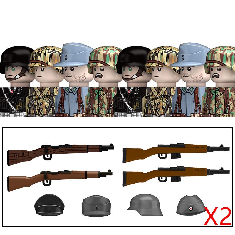 Ungiftige Militär-Zweiter Weltkrieg Deutsche Marine Panzer Truppen Bausteine USA 101. Großbritannien Sowjetunion Soldaten Infanterie Waffen Steine Spielzeug Kinder