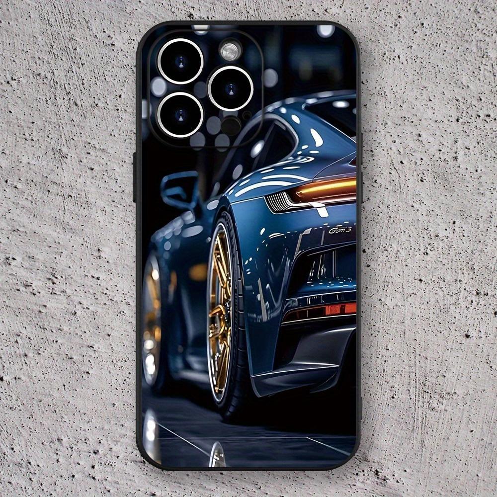 Cool Blue Sports Car Pattern Phone Case Suitable for iPhone 17 16 15 14 13 12 11Pro/Max/Plus Anti Drop and Shockproof Back Cover