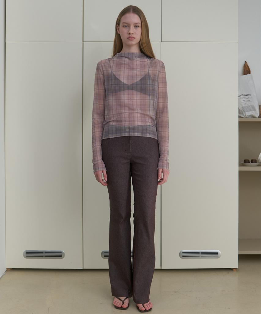 Majone Low-Rise Bootcut Pants_Brown