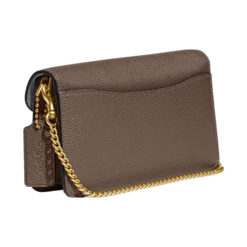 COACH Leather Shoulder Bag Clutch Small Women's Dark Brown CE772-B4CBD