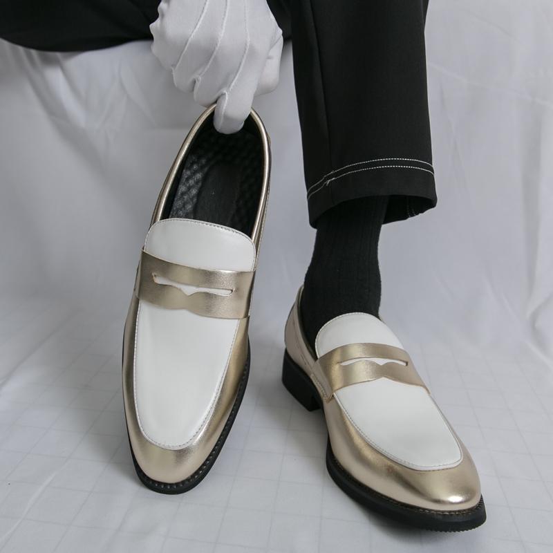 Men Fashionable Loafers European-style One-foot Lightweight Breathable Brand Leather Shoes Social Shoes Size 38-46 Men Shoes