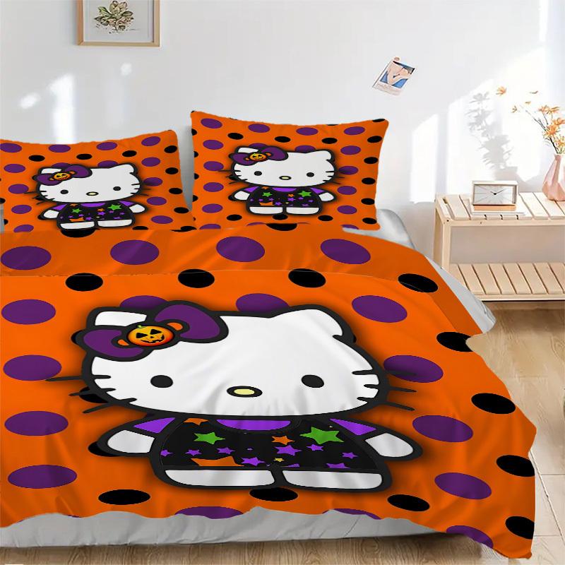 

3pcs Hello Kitty Duvet Cover Set - Machine Washable, Includes 1 Duvet Cover and 2 Pillowcases, No Core Included yy251022216 135x200cm