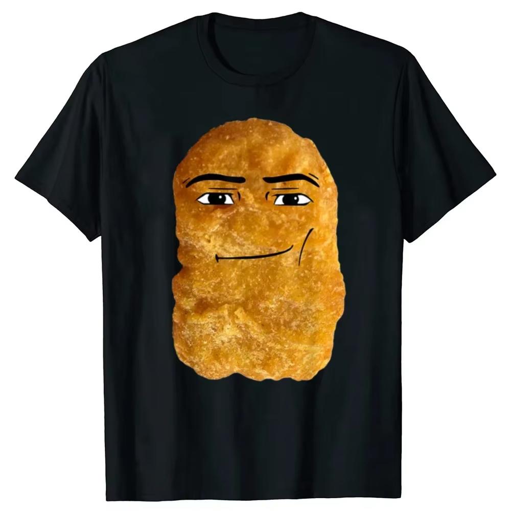 

Humor Funny Chicken Nugget Meme TShirts Unisex Women Joke Food Cotton ONeck Daily Casual Unisex Tees S