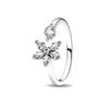 New 925 Silver Sparkling Bow Double Hearted Zircon Ring for Women DIY High Quality Wedding Jewelry Gifts