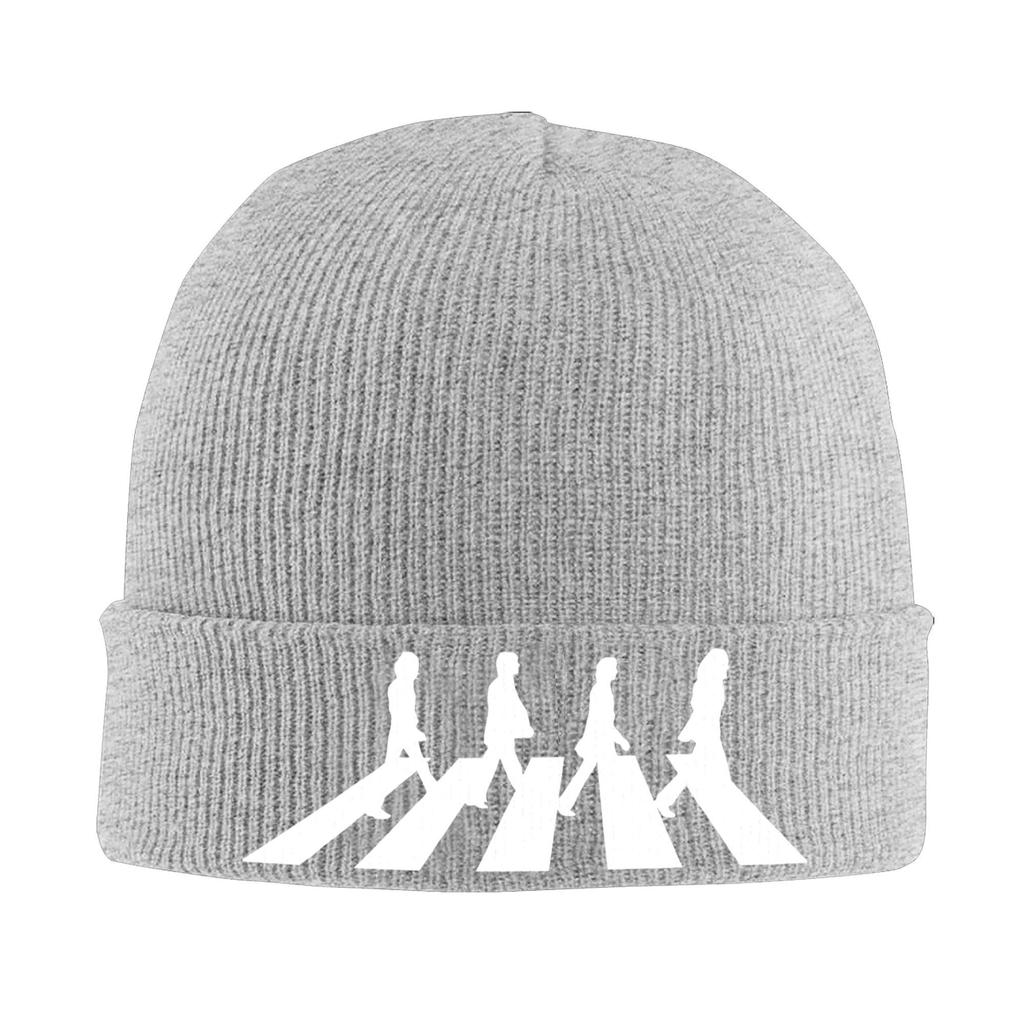 Minimalistic Abbey Road B-Beatles Merch Winter Warm Knit Beanie For Men Women Knitted Caps  Bonnet Knit Hat