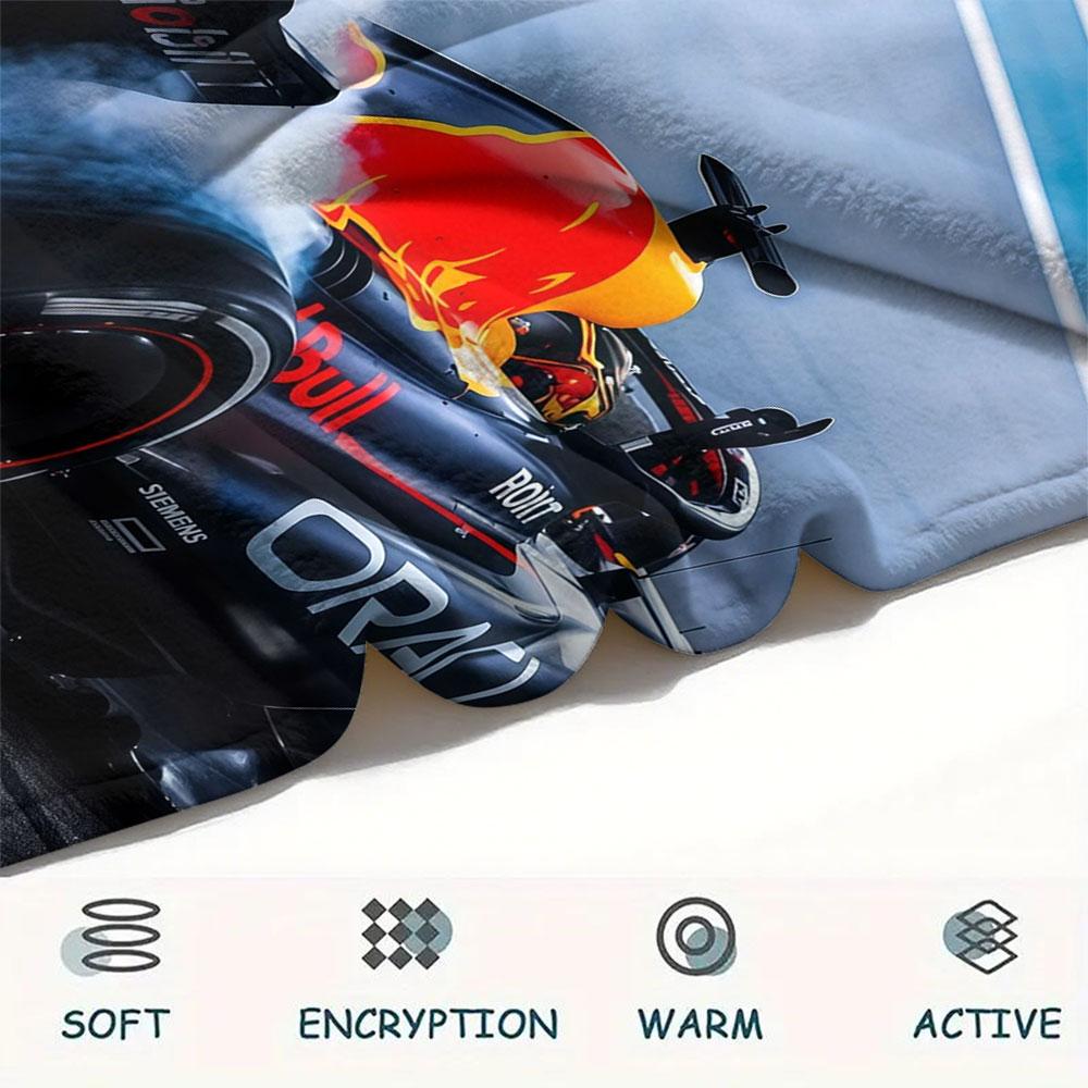 Racing car Printed Flannel Blanket, soft throw for bedroom sofa, washable, Christmas present, great gift.
