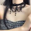 Japanese and Korean dark sweet cool wind gentle personality multi-layer woven imitation crystal rhinestone tassel sticker neck collarbone necklace