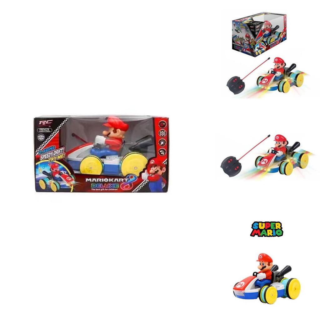 Mario Remote Control Car Cool Stunt Vehicle With Lights And Music Super Mario Kart Toy Plastic)